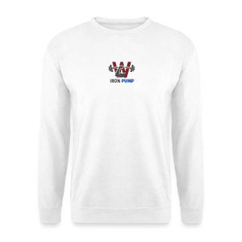 Iron Pump Krafttraining Emblem - Unisex Pullover - Weiß - Vorne