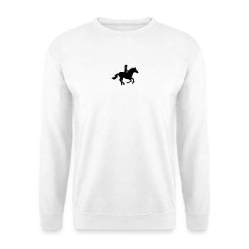 Reiterin auf galoppierendem Pferd - Unisex Pullover - Weiß - Vorne