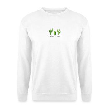 Kaktus - Unisex Pullover - Weiß - Vorne - Alina (178cm) & Michal (187cm)
