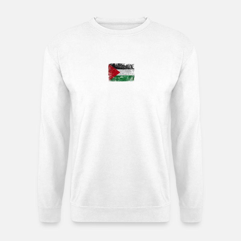 Grunge-Textur der palästinensischen Flagge - Unisex Pullover - Weiß