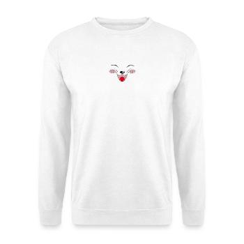 lachendes katzengesicht, lustige Tees - Unisex Pullover - Weiß - Vorne