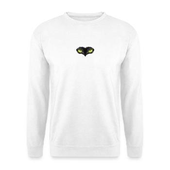 Schwarze Katzenaugen - Unisex Pullover - Weiß - Vorne - Alina (178cm) & Michal (187cm)