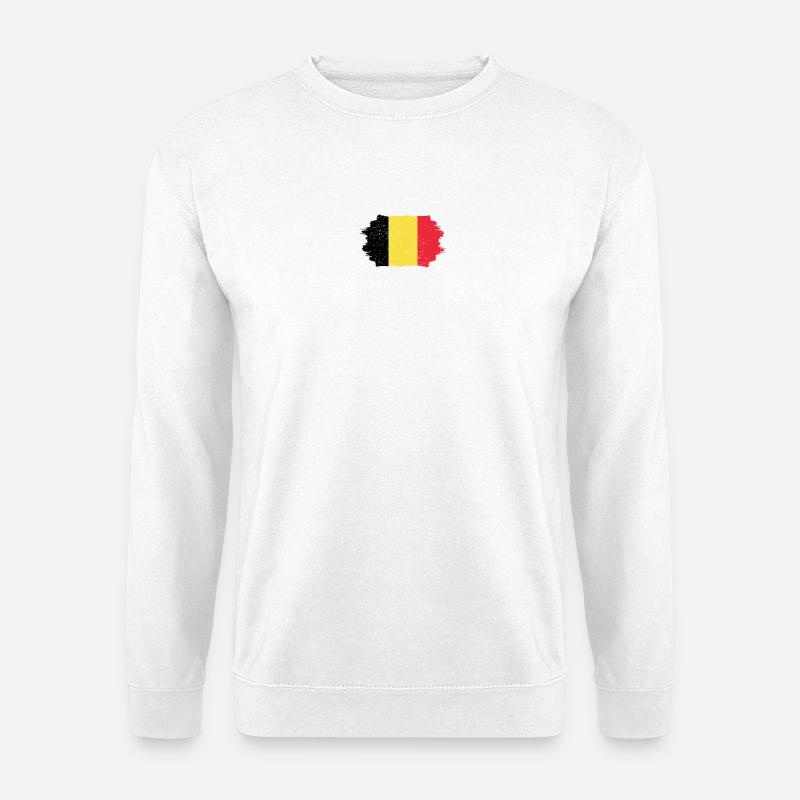 Pinselstrich der belgischen Flagge - Unisex Pullover - Weiß