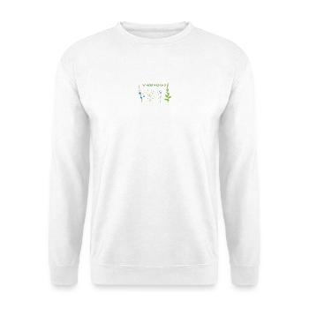 Wiese schätzt Blumen - Unisex Pullover - Weiß - Vorne - Alina (178cm) & Michal (187cm)