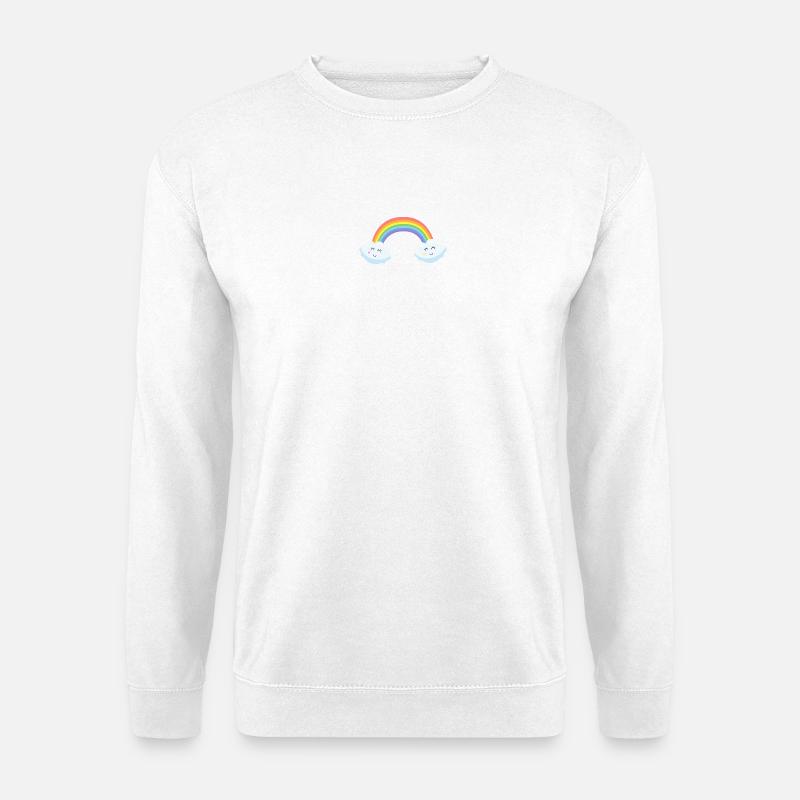 Verspielte Regenbogenwolken - Unisex Pullover - Weiß