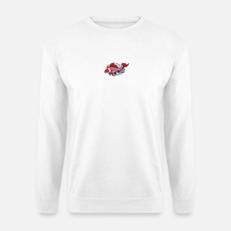 Roter Koi Fisch Illustration - Unisex Pullover - Weiß