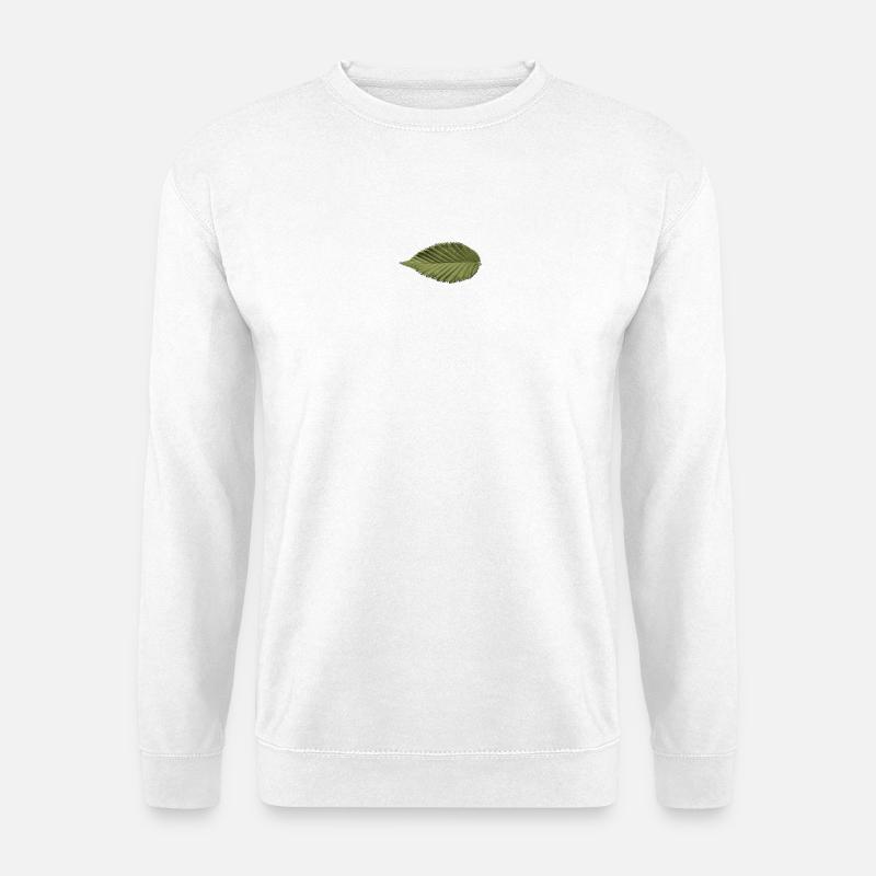 Structure foliaire : motif vert olive - Sweat-shirt Unisexe - blanc