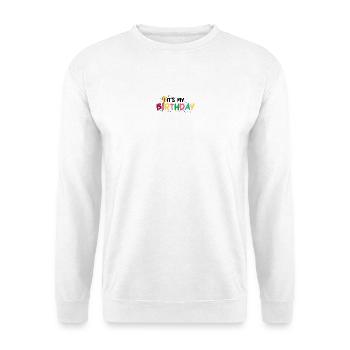 Birthday Burst : Lettrage coloré - Sweat-shirt Unisexe - blanc - Devant