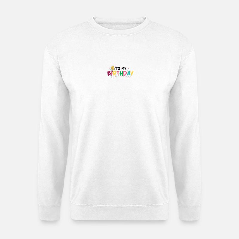 Birthday Burst: Bunte Buchstaben - Unisex Pullover - Weiß