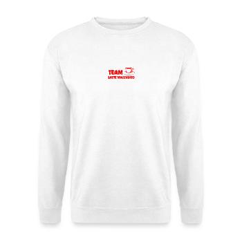 Team Latte macchiato Cooles Kaffee Design. - Unisex Pullover - Weiß - Vorne - Alina (178cm) & Michal (187cm)