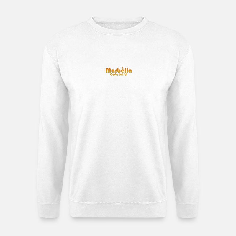 Marbella Costa del Sol-Sunburst Text - Unisex Pullover - Weiß