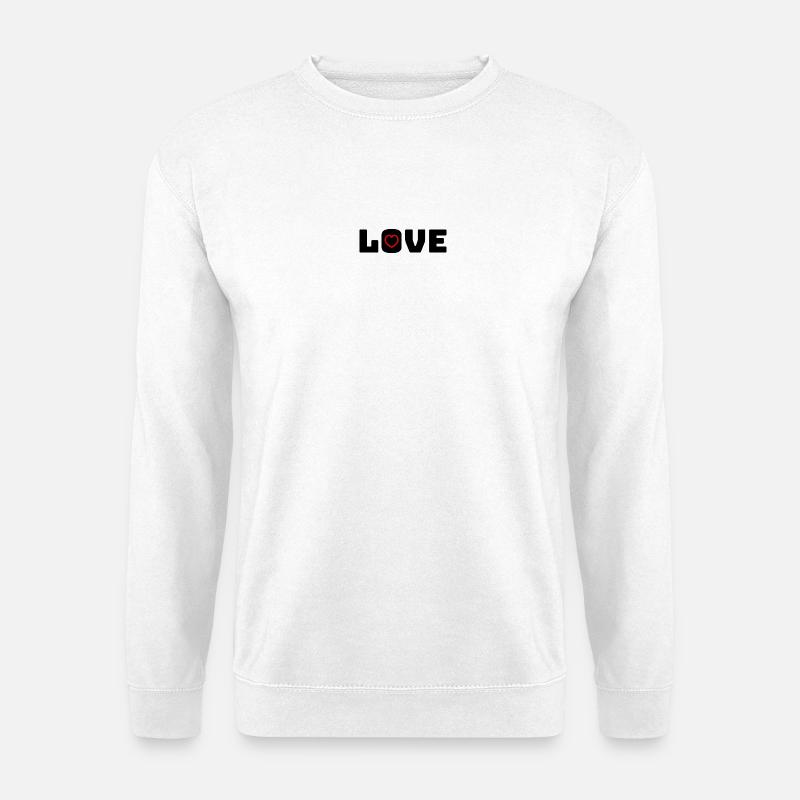 Love Heart red - Unisex Pullover - Weiß