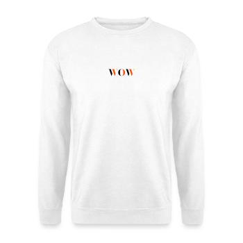 WOW dreifarbig - Unisex Pullover - Weiß - Vorne