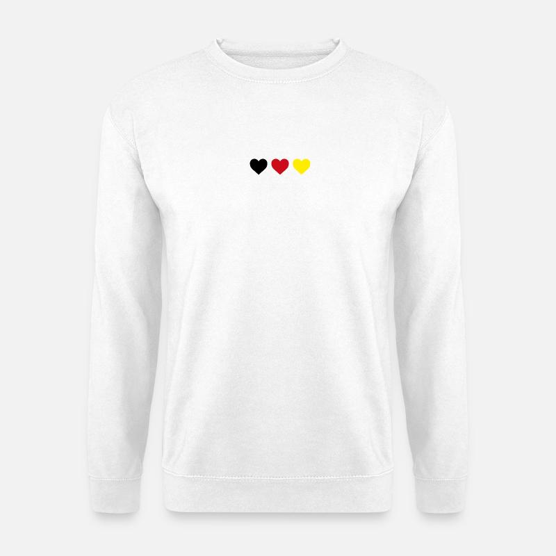 Herz Deutschland Herzen in Schwarz-Rot-Gold Design - Unisex Pullover - Weiß