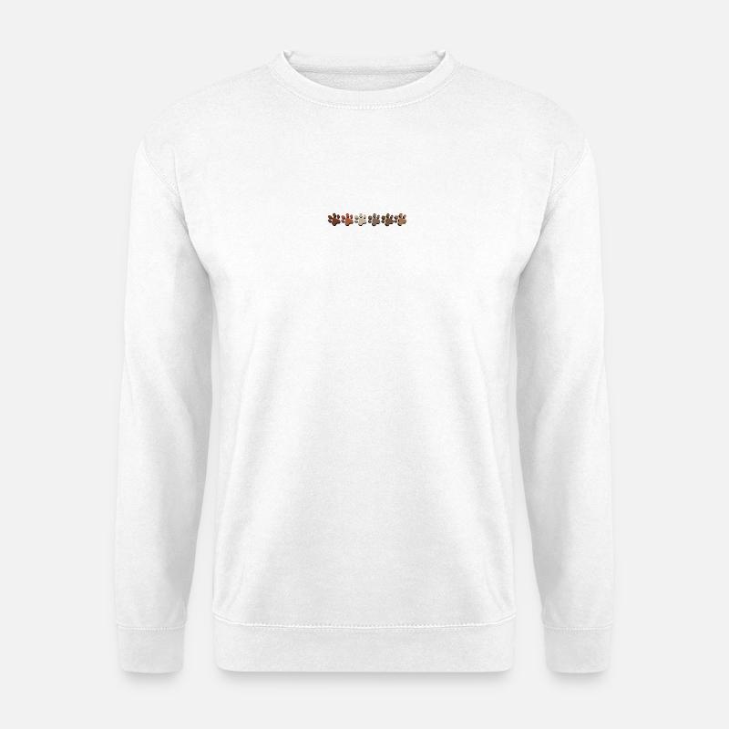 Hundeabdrücke in Herbstfarben - Unisex Pullover - Weiß