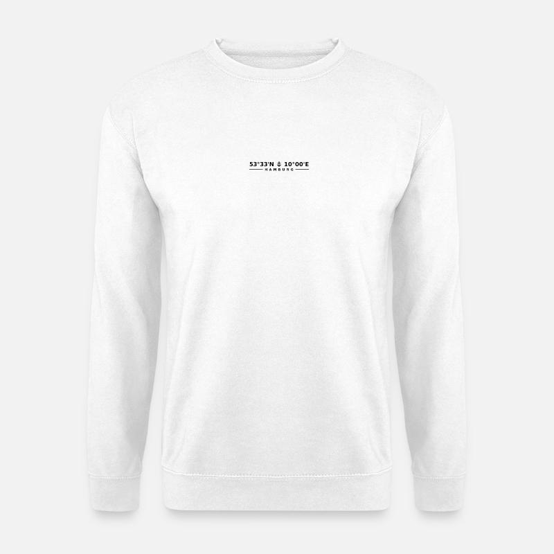Hamburg Koordinaten - Unisex Pullover - Weiß