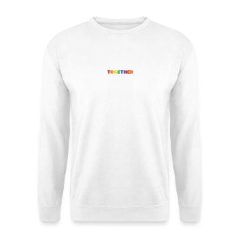 TOGETHER Regenbogen Schriftzug LGBTQ+ - Unisex Pullover - Weiß - Vorne
