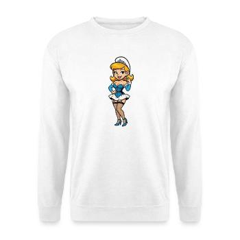 Blaue Gnomenfrau - Unisex Pullover - Weiß - Vorne