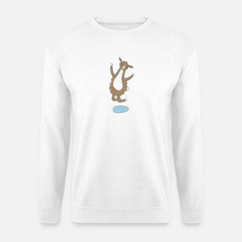 Glückliches Lama  - Unisex Pullover - Weiß