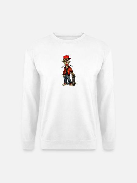 Skaterheld im Urban-Rot - Unisex Pullover - Weiß