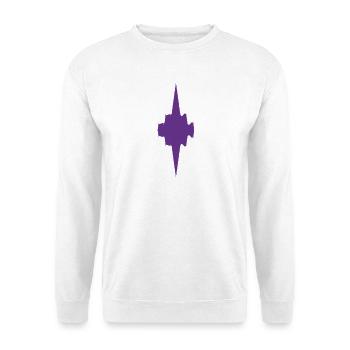 Violett Gothic Kreuzstern - Unisex Pullover - Weiß - Vorne - Alina (178cm) & Michal (187cm)