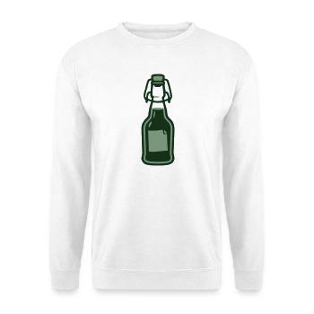 Ingwer Buegelflasche Saft Icon - Unisex Pullover - Weiß - Vorne - Alina (178cm) & Michal (187cm)