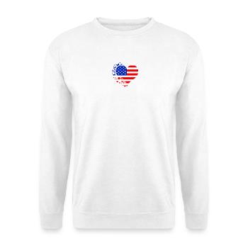 Heart US Flag - Unisex Sweatshirt - white - Front