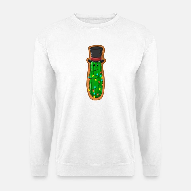 Concombre de Noël avec haut-de-forme - Sweat-shirt Unisexe - blanc