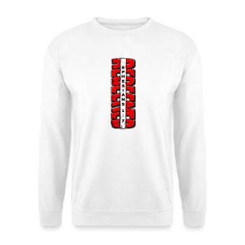Redeemed Epheser 1,7 Christliches Jesus Design - Unisex Pullover - Weiß - Vorne - Alina (178cm) & Michal (187cm)