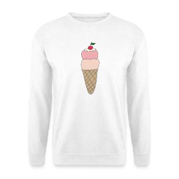 Eiscreme mit Kirsche Design - Unisex Sweatshirt - white - Front