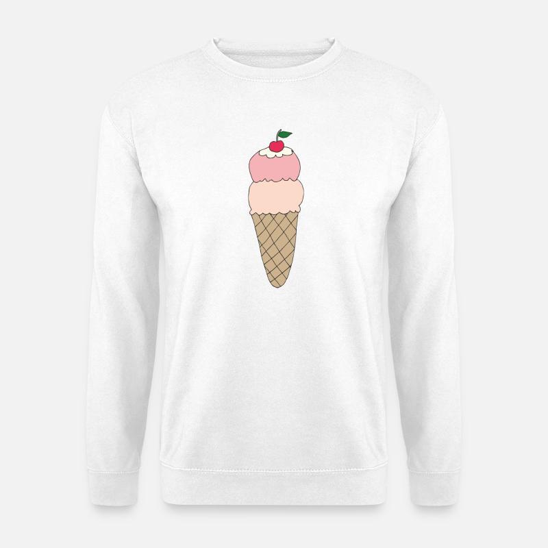 Eiscreme mit Kirsche Design - Unisex Pullover - Weiß