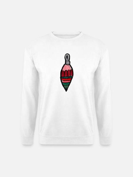 Gestreifter Tropfenornament - Unisex Pullover - Weiß