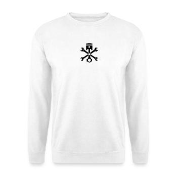 Engine piston screw wrench emblem crossed - Unisex Sweatshirt - white - Front