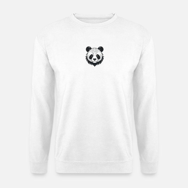 Panda Illustration mit verspieltem Ausdruck - Unisex Pullover - Weiß