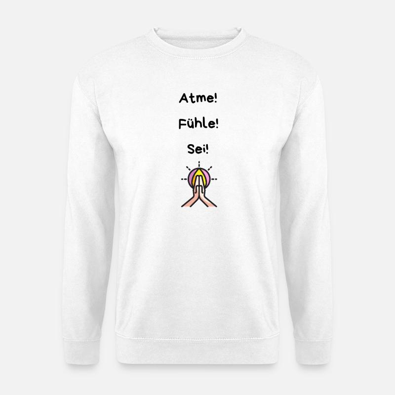 Gebetshände mit leuchtendem Mandala - Unisex Pullover - Weiß