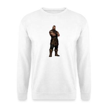 Barbarian warrior in leather - Unisex Sweatshirt - white - Front