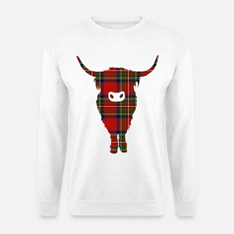Tartan Highland Coo - Unisex Pullover - Weiß