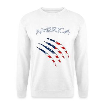 America, Claws, Cuts, Amerika, USA  - Unisex Pullover - Weiß - Vorne