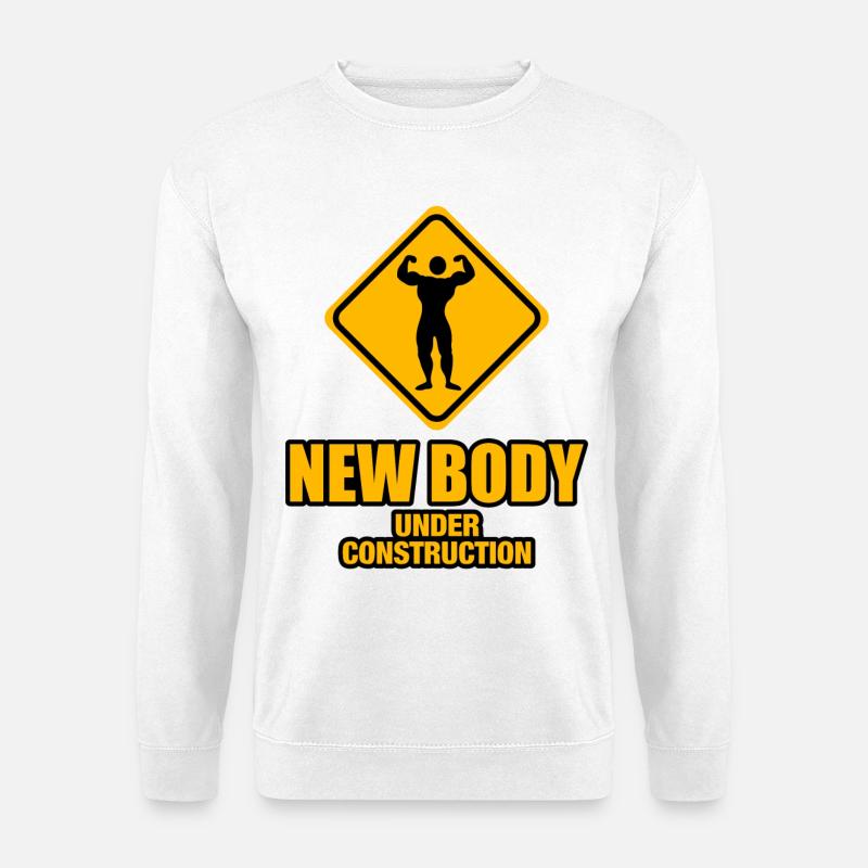 new body under construction - Unisex Pullover - Weiß