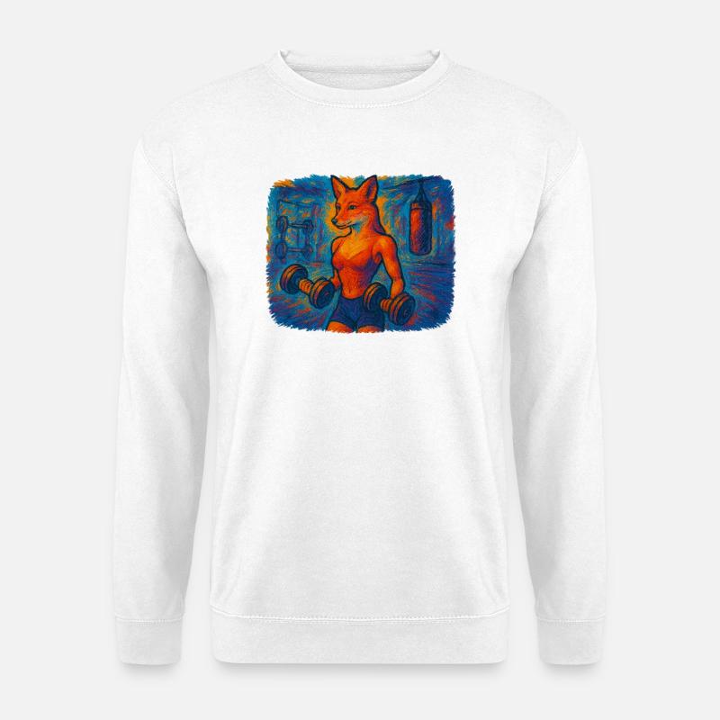 Impressionistischer Fitnessfuchs - Unisex Pullover - Weiß
