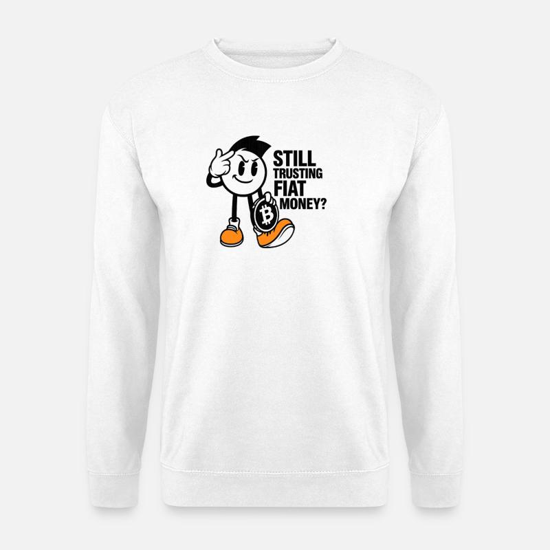 Kryptowährung Skech mit Bitcoin Motiv - Unisex Pullover - Weiß