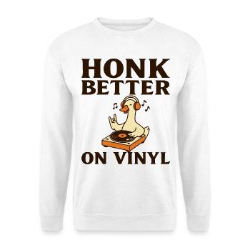 Goose DJ Humor Vinyl Sammler - Unisex Pullover - Weiß - Vorne