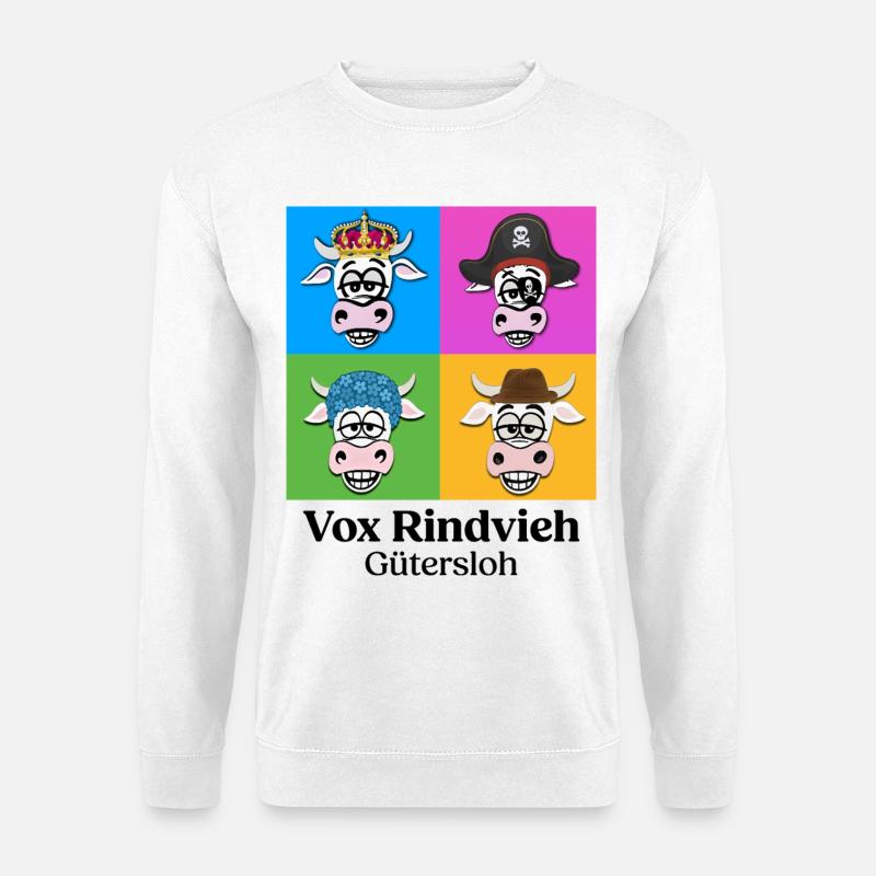 Kuhquartett-VR mit Text - Unisex Pullover - Weiß