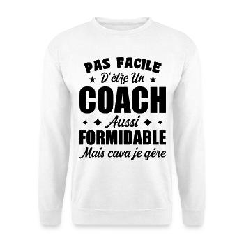 Coach Formidable Idée Cadeau Entraîneur Drôle - Sweat-shirt Unisexe - blanc - Devant