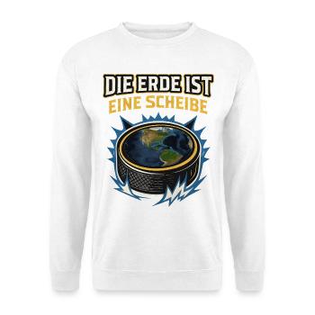 Eishockey Spruch lustig Scheibe Puck - Unisex Sweatshirt - white - Front