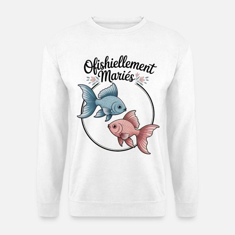 Ofishiellement Ehe-Humor-Pfirsich-Hochzeitspaar - Unisex Pullover - Weiß