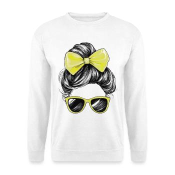 Woman Sunglasses Hair Bow Girl Yellow - Unisex Sweatshirt - white - Front