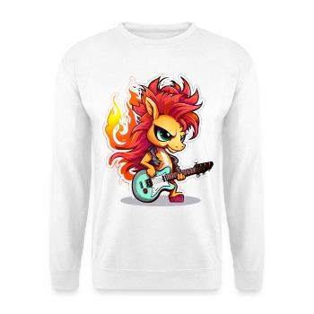 Flame skirt bangs with guitar - Unisex Sweatshirt - white - Front