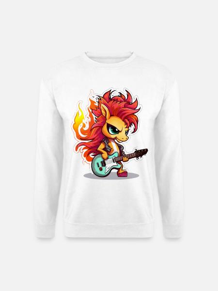 Flame skirt bangs with guitar - Unisex Sweatshirt - white
