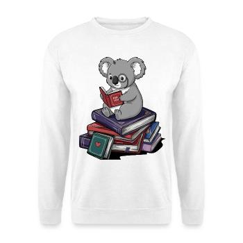 Ours koala rat de bibliothèque lisant des livres d’art - Sweat-shirt Unisexe - blanc - Devant